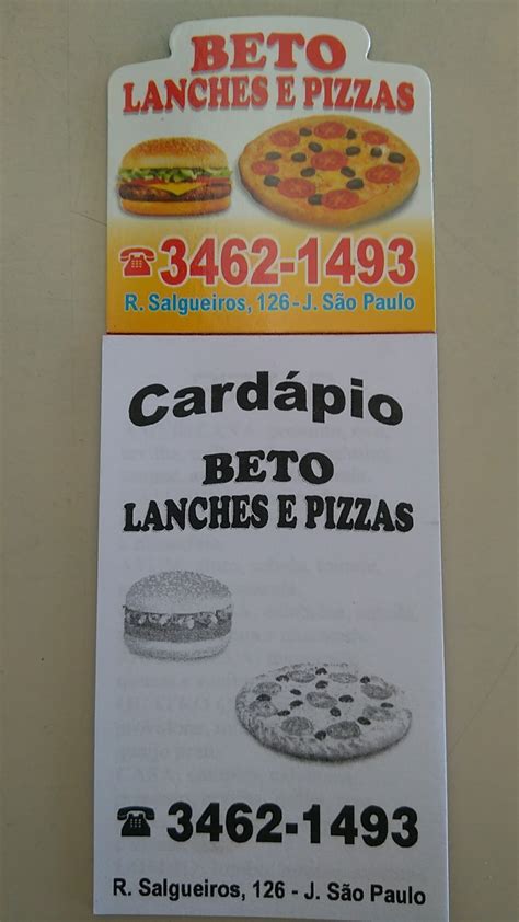 restaurante beto lanches menu